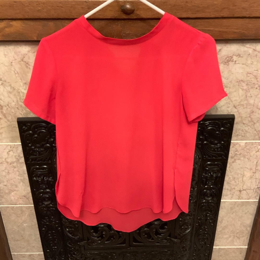 Loft pink blouse with short sleeves